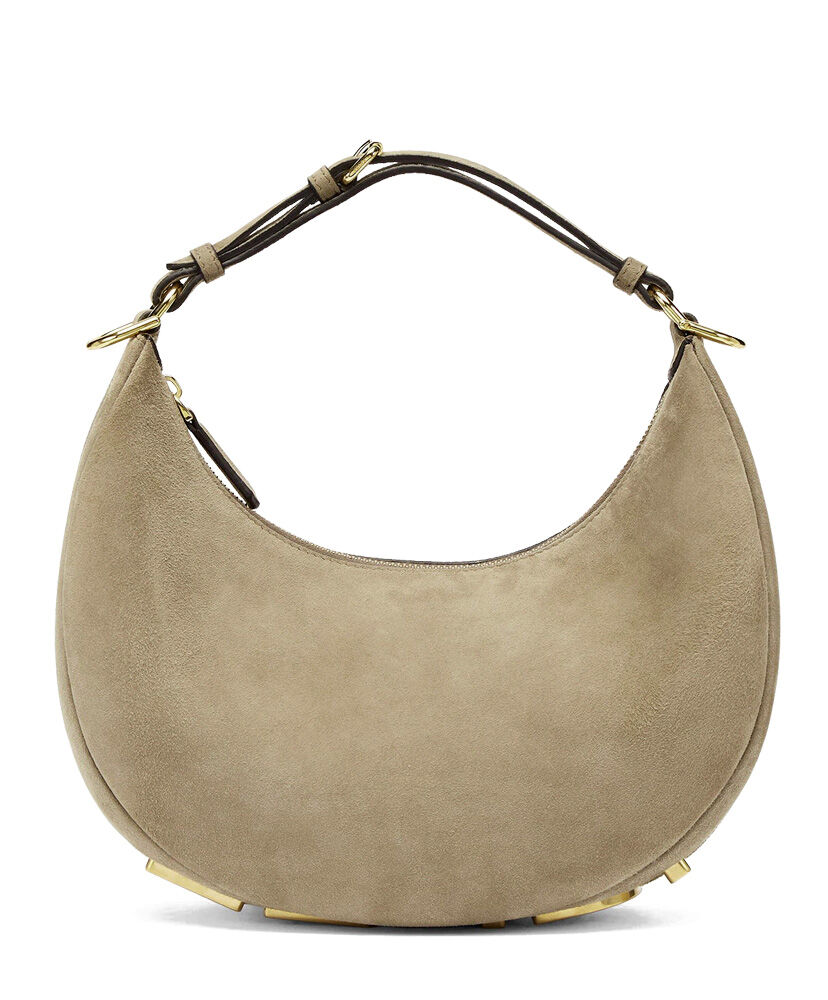 Fendi Small Fendigraphy Leather Hobo Shoulder Bag White